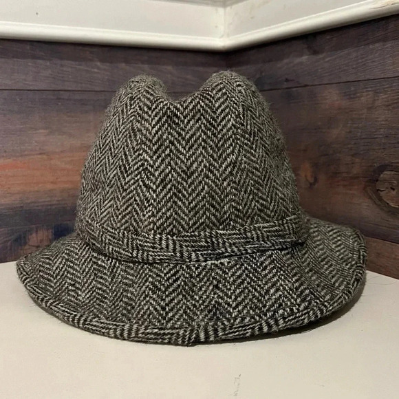 Vintage 100% Wool Tweed Classic Fedora - Picture 1 of 9